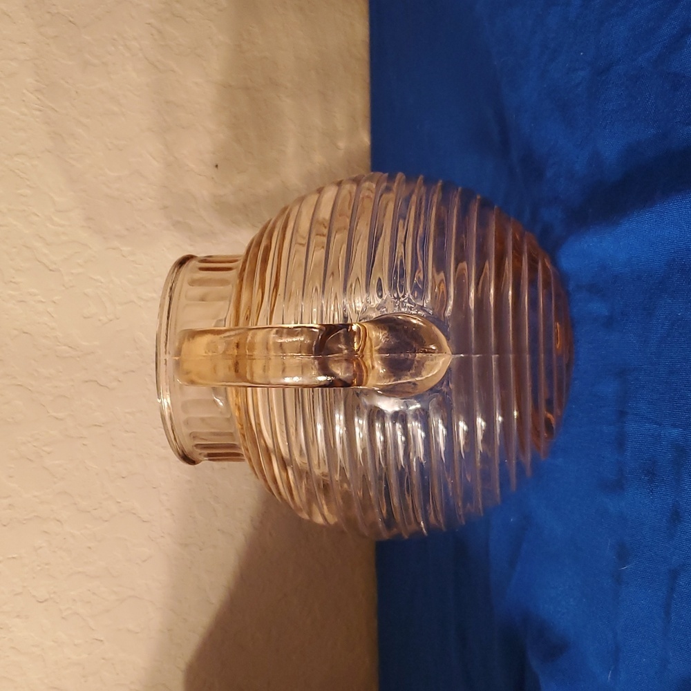Manhattan Depression Glass Pink Water Tilt Pitcher by Anchor Hocking 80 oz. - Picture 3 of 8